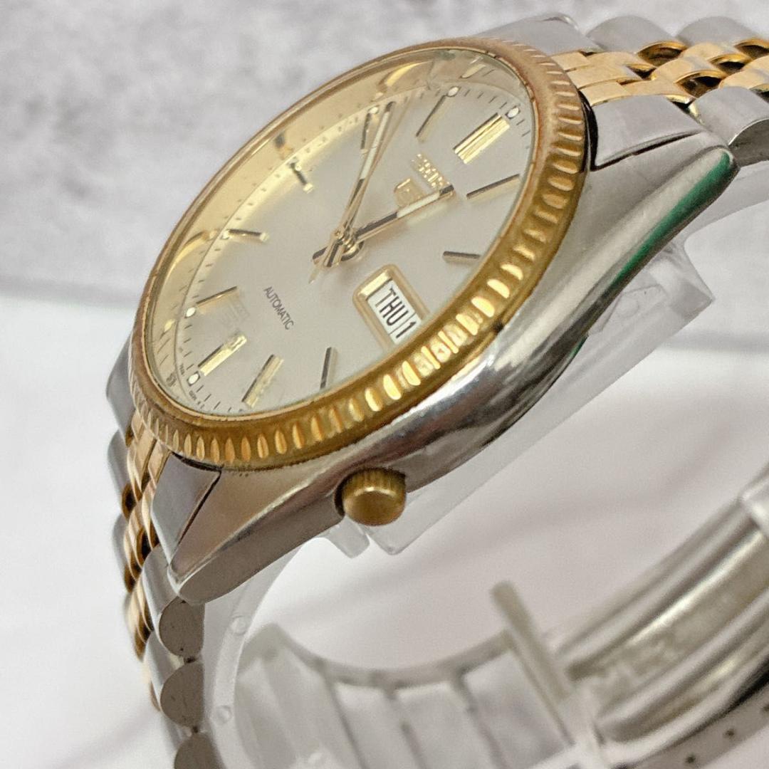 SEIKO5 7S26 セイコーファイブ 腕時計 自動巻き デイデイト ゴールド