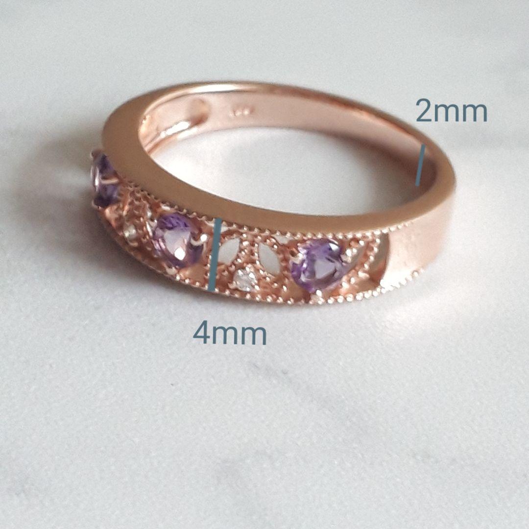 TSUTSUMI ジュエリーツツミ K10 リング 指輪 アメジスト ダイヤ