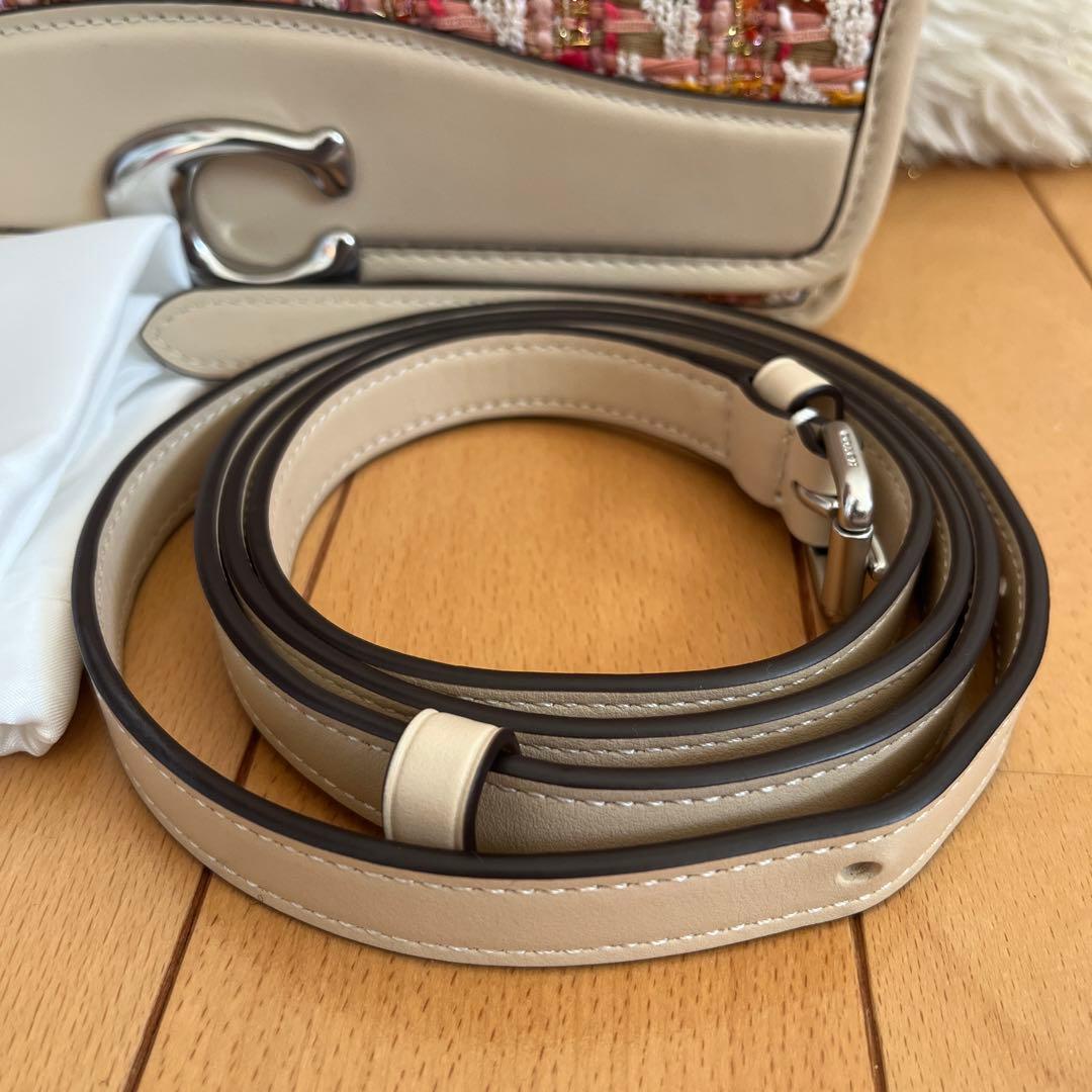 COACH ショルダーバッグ バンディット ツイード クロスボディ レザー