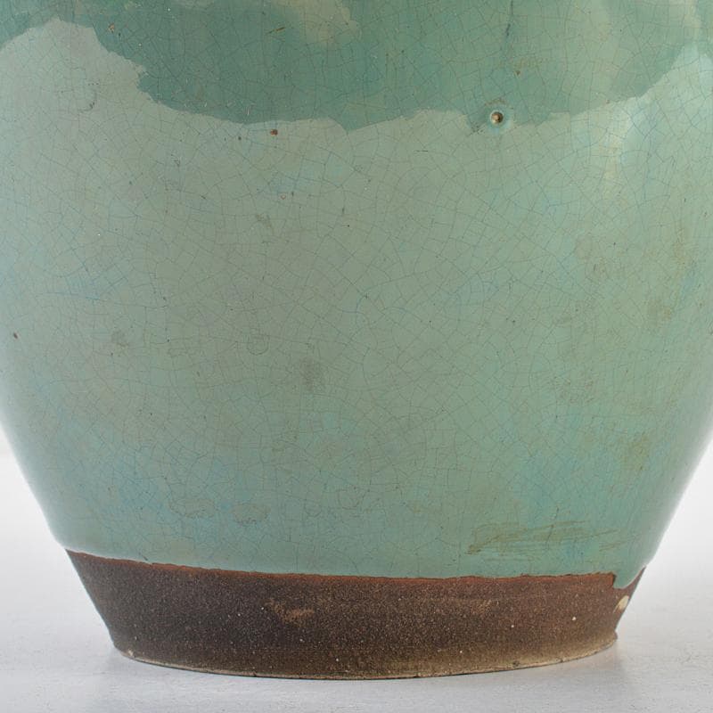 富山県古陶磁器 小杉焼 青磁 四耳壷 唐木蓋付 C R5629 - メルカリ