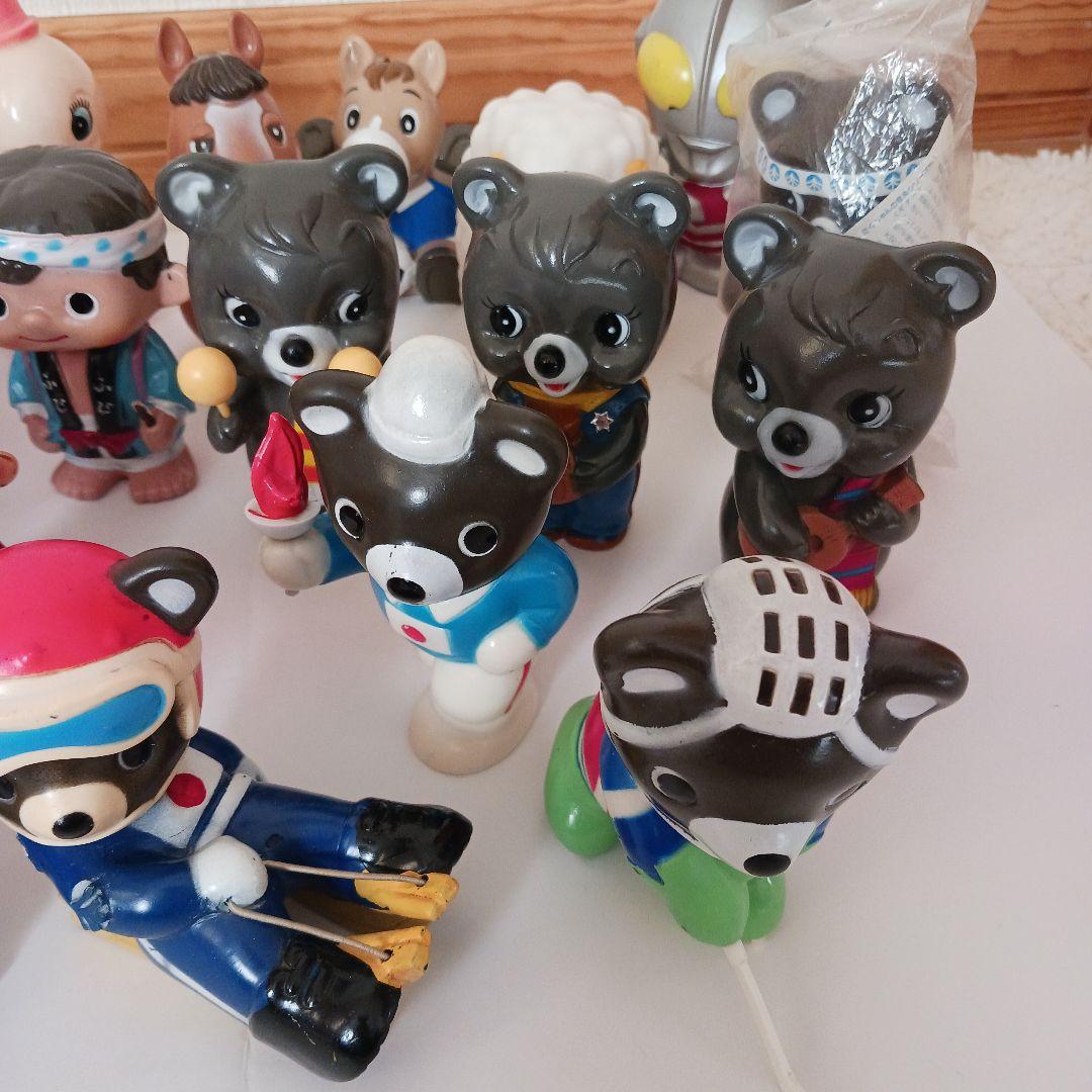 昭和レトロ　ソフビ貯金箱　19点セット 富士銀行　たくぎん　JAなど　まとめ