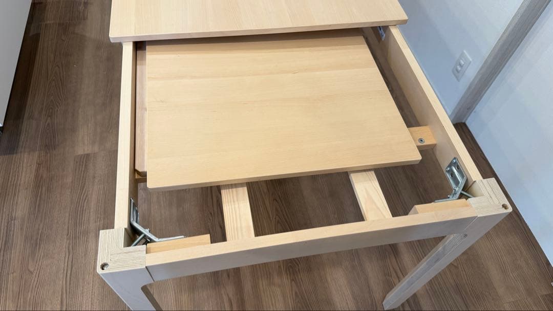 【12月限定販売】IKEA　ナチュラル木製伸縮式ダイニングテーブル