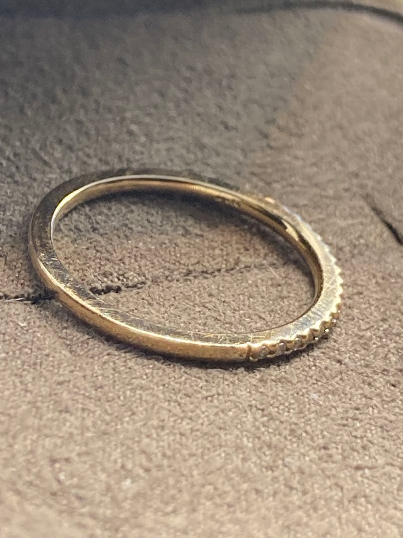 agete K10 ダイヤモンド 0.05ct 5号 ピンキーリング