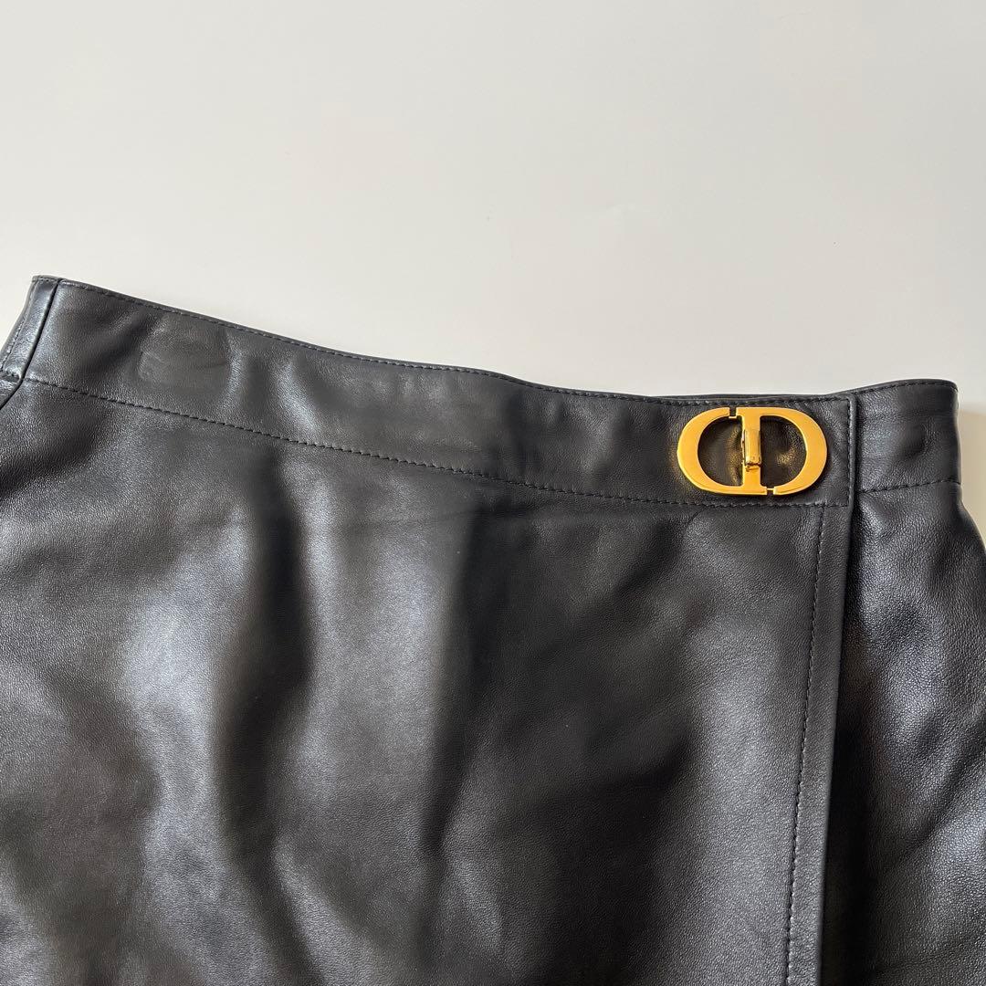 ディオール　スコート　CDバックル　ラムレザー　ブラック　38サイズ　キュロット