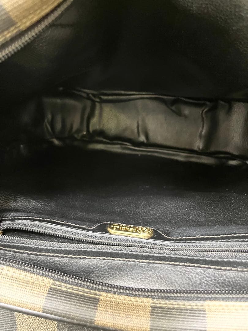 美品 フェンディ ペカン ヴィンテージハンドバッグ PVCレザー