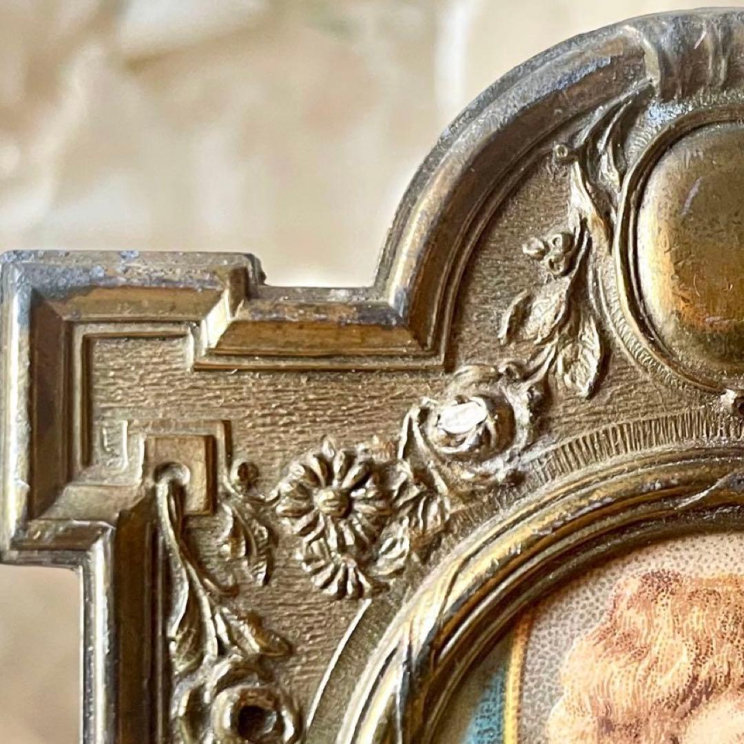 天使と花ガーランドのフレーム大小2個セット フォト写真立て フランス