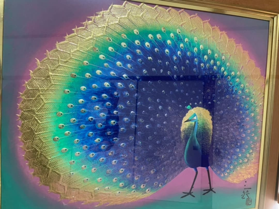 児玉三鈴『瑠璃孔雀』日本画 岩絵具 F15 傑作大作 原画 真作保証 1点物