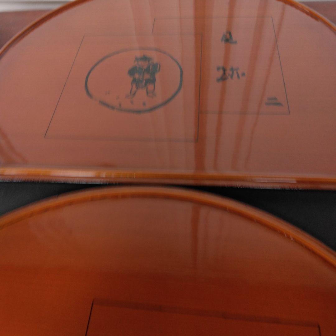 半月盆　春慶塗　十牛図