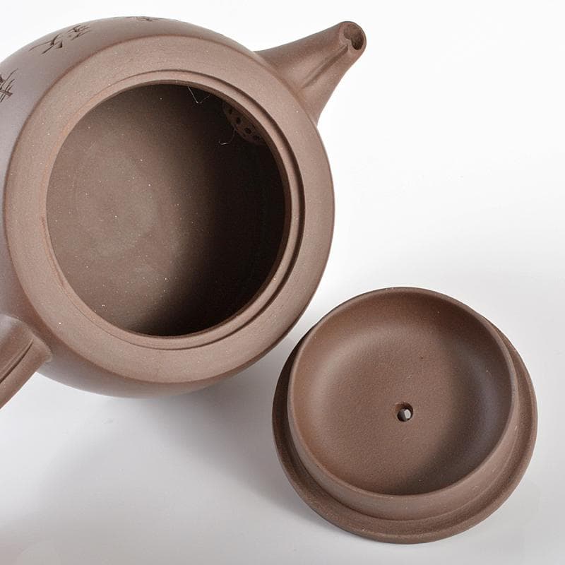 中国 紫砂 朱泥 漢詩文 急須 茶壷 在銘 C R6170