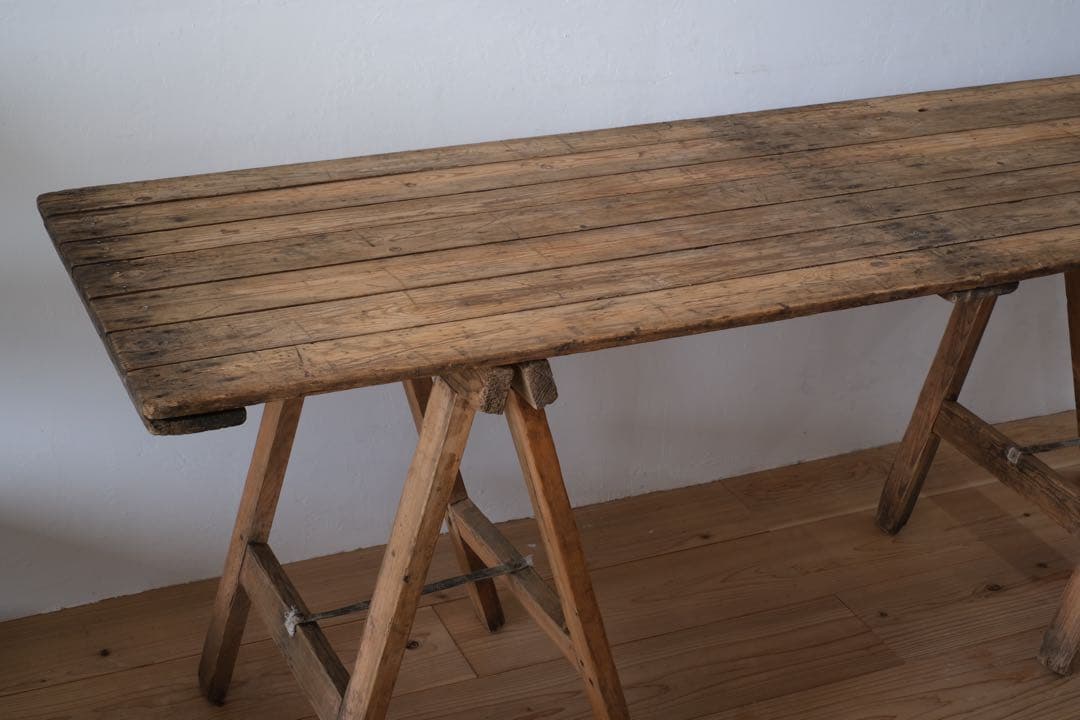 ヴィンテージ　テーブル アトリエテーブル　剥離 コンソール 飾り台 店舗什器