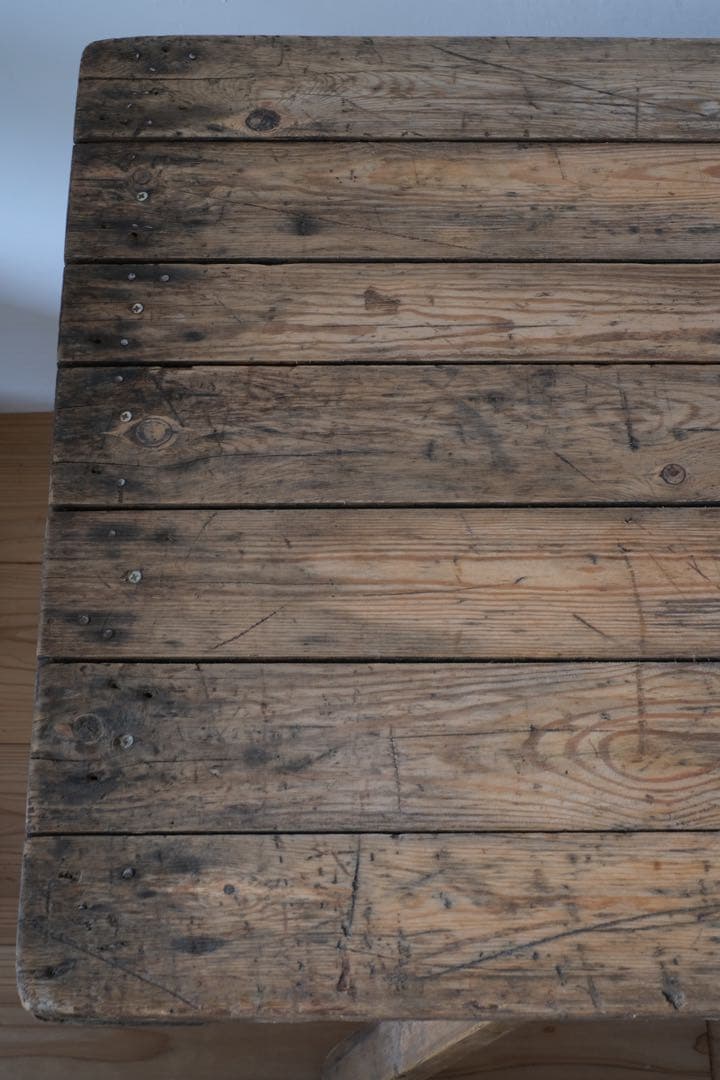 ヴィンテージ　テーブル アトリエテーブル　剥離 コンソール 飾り台 店舗什器