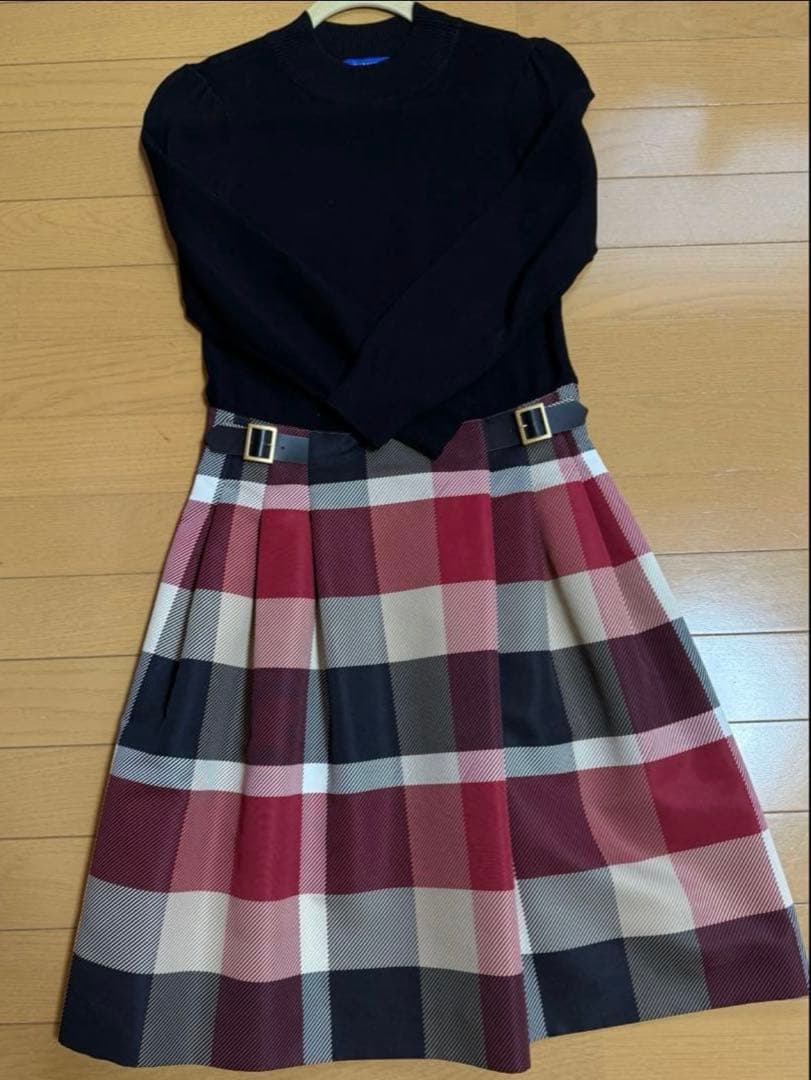 ブルーレーベル　膝丈ワンピース