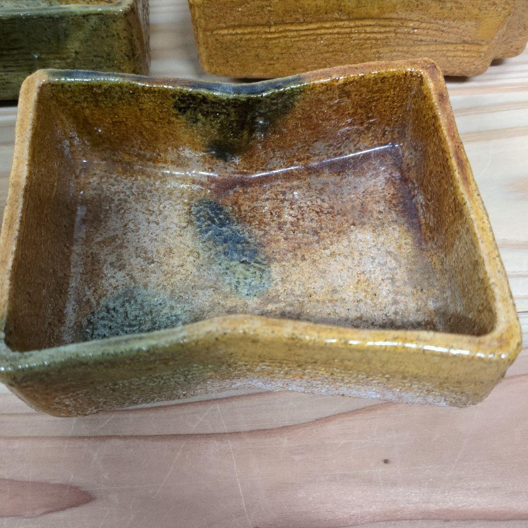 ９代大樋長左衛門　飴釉変形向付１０客揃え