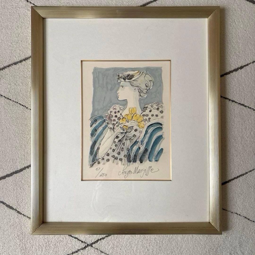 サージ・マルジスSerge Marjisse リトグラフ「黄色いブーケ」 真作 サージ・マルジスSerge Marjisse リトグラフ「黄色いブーケ」 真作