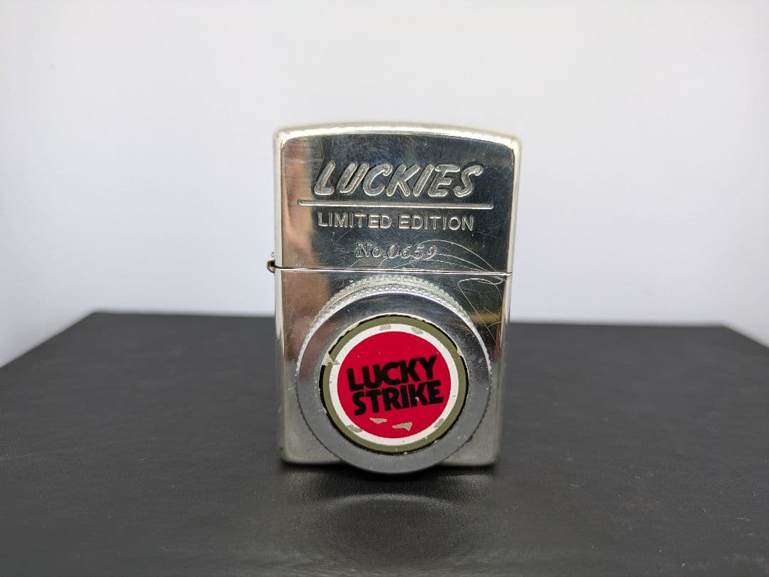 zi 7　ラッキーストライク　ジッポー Zippo ジッポーライター：ラッキーストライク 本革巻 ブラック 黒 1996年製