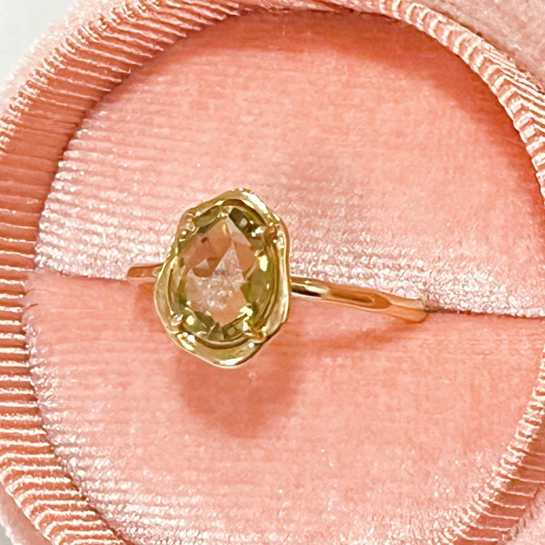 新品 シャンパンクォーツ リング K10 10K 11号 a cote アコテ