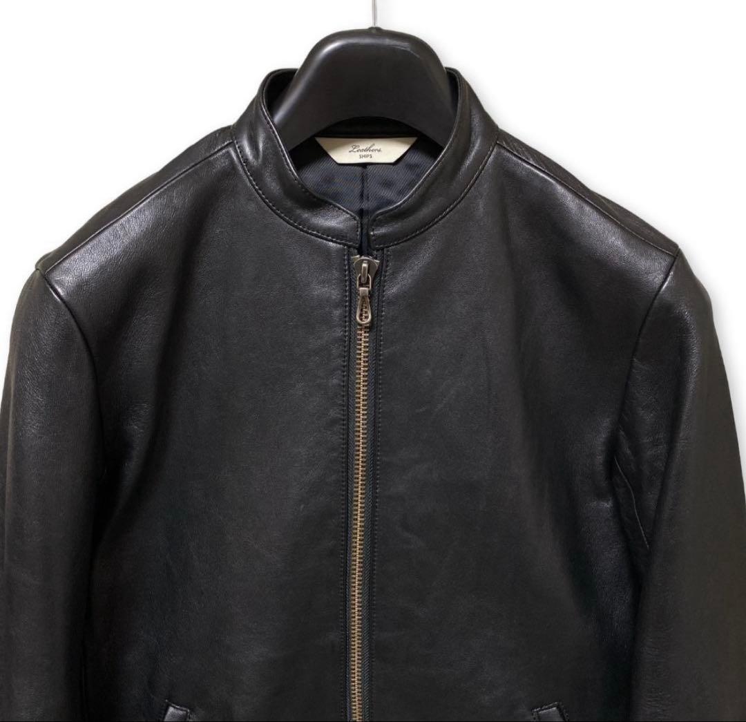 ships シップス シープレザーライダースジャケット M 定価55000円