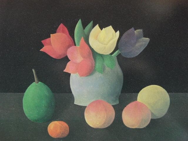 小杉小二郎、「花と果物」、希少な額装用画集より、新品高級額装付