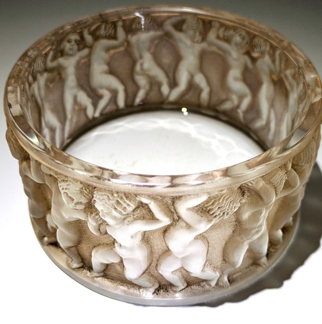 ☆生命の神秘☆ルネ ラリック アンファン希少な茶パチネ蓋物神秘の子供