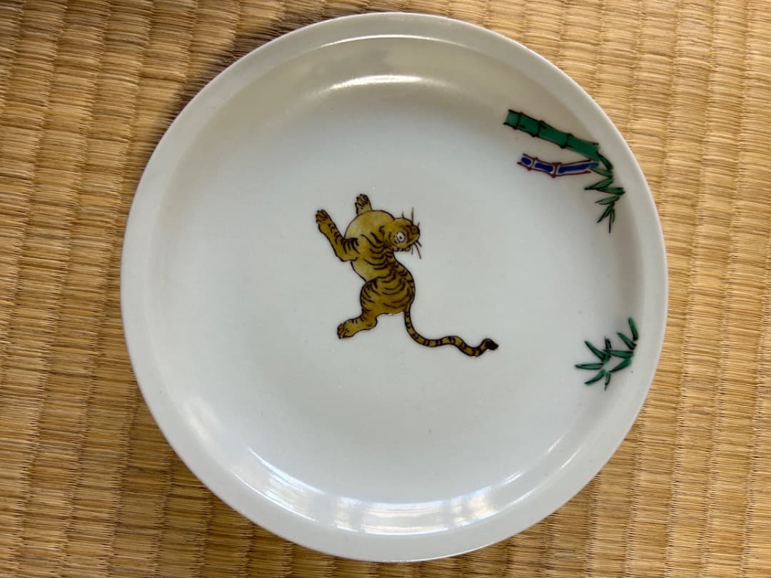 初代徳田八十吉 古九谷写絵変り中皿 5枚