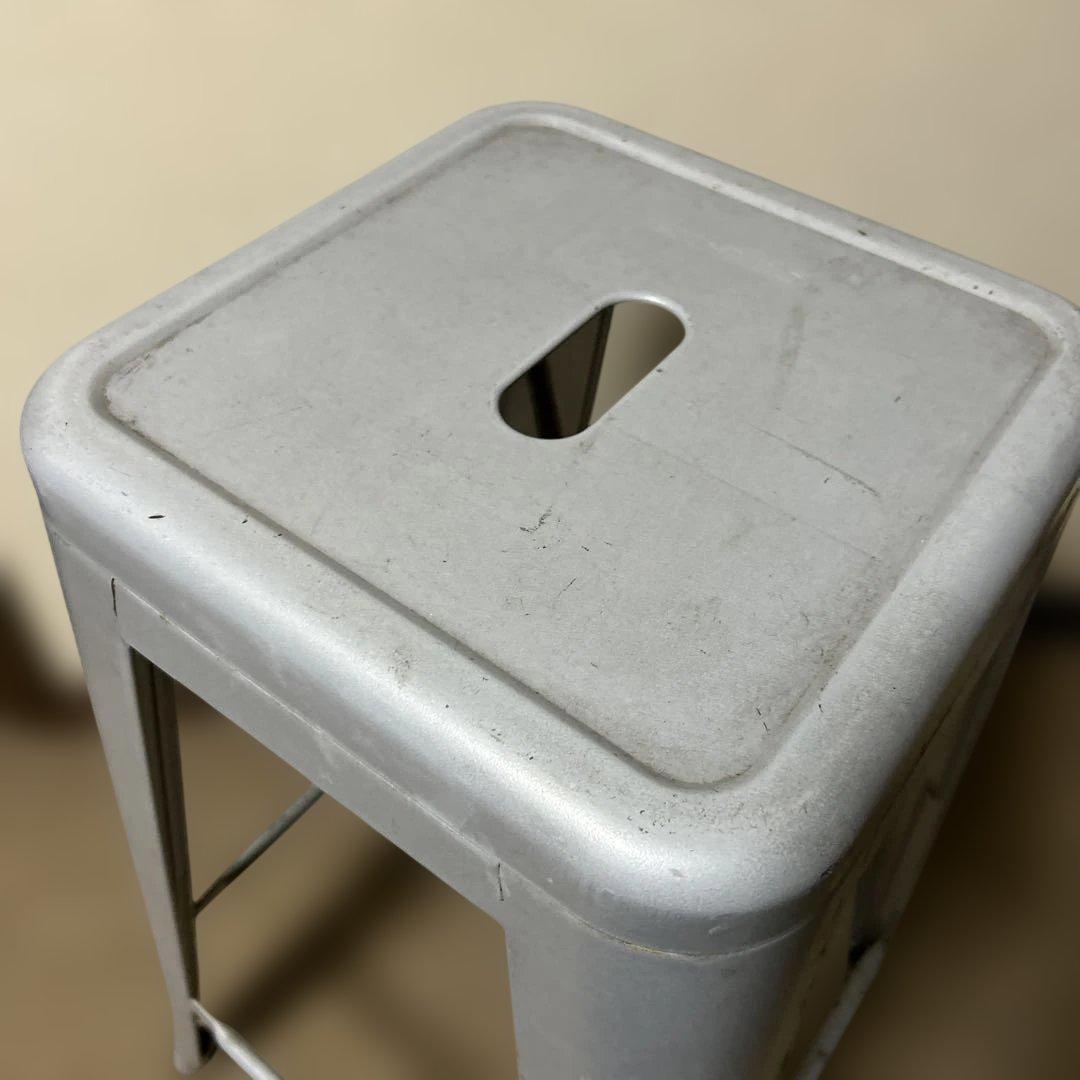 2つセットビンテージ グレー 金属製 スタッキングスツール