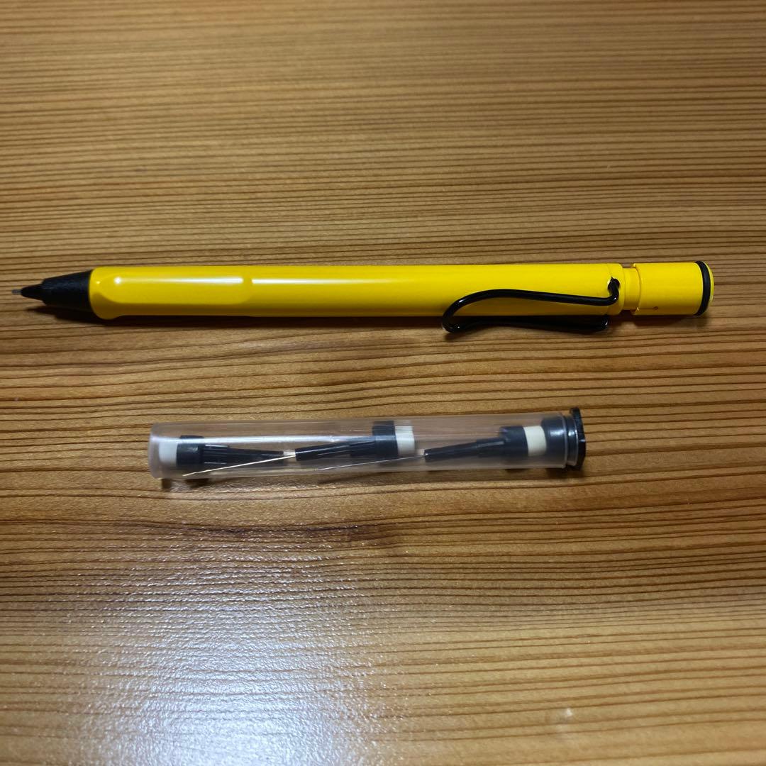 廃盤 ラミーサファリ 黒クリップ イエロー軸 交換用消しゴムセット