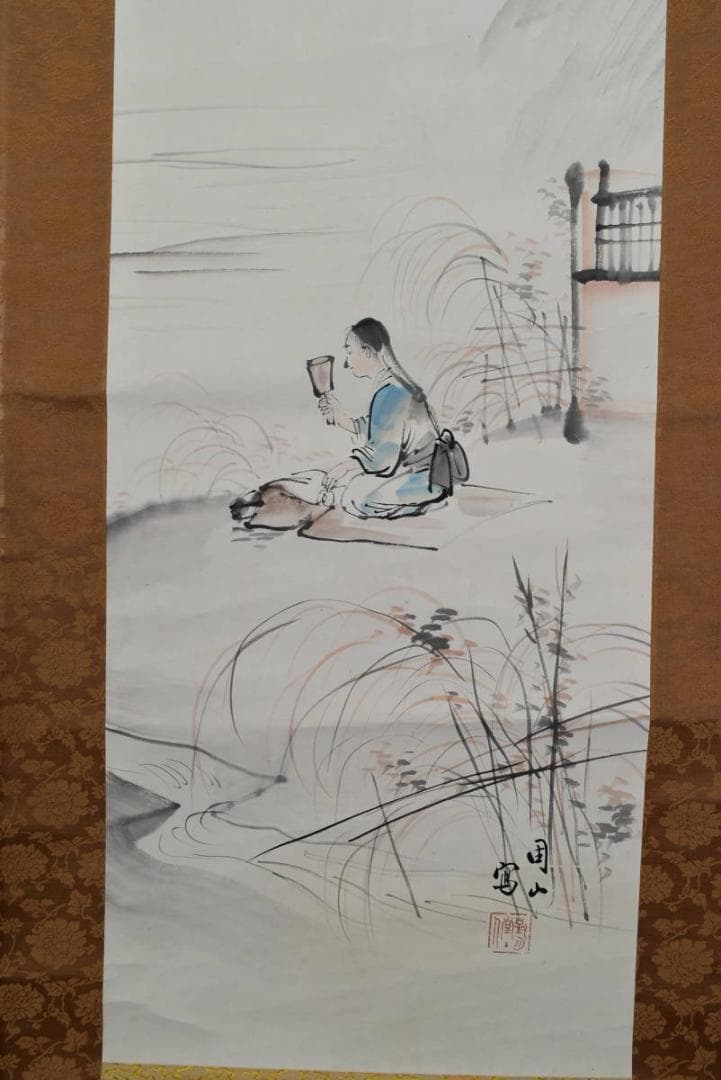 作者不詳/砧図/掛軸/名家伝来/AB-48