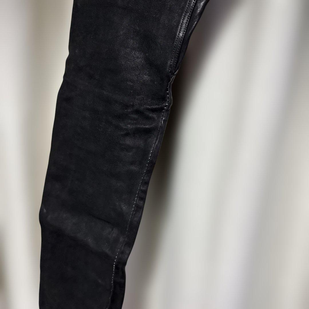 incarnationホースレザーサルエルパンツ オーバーロックステッチ