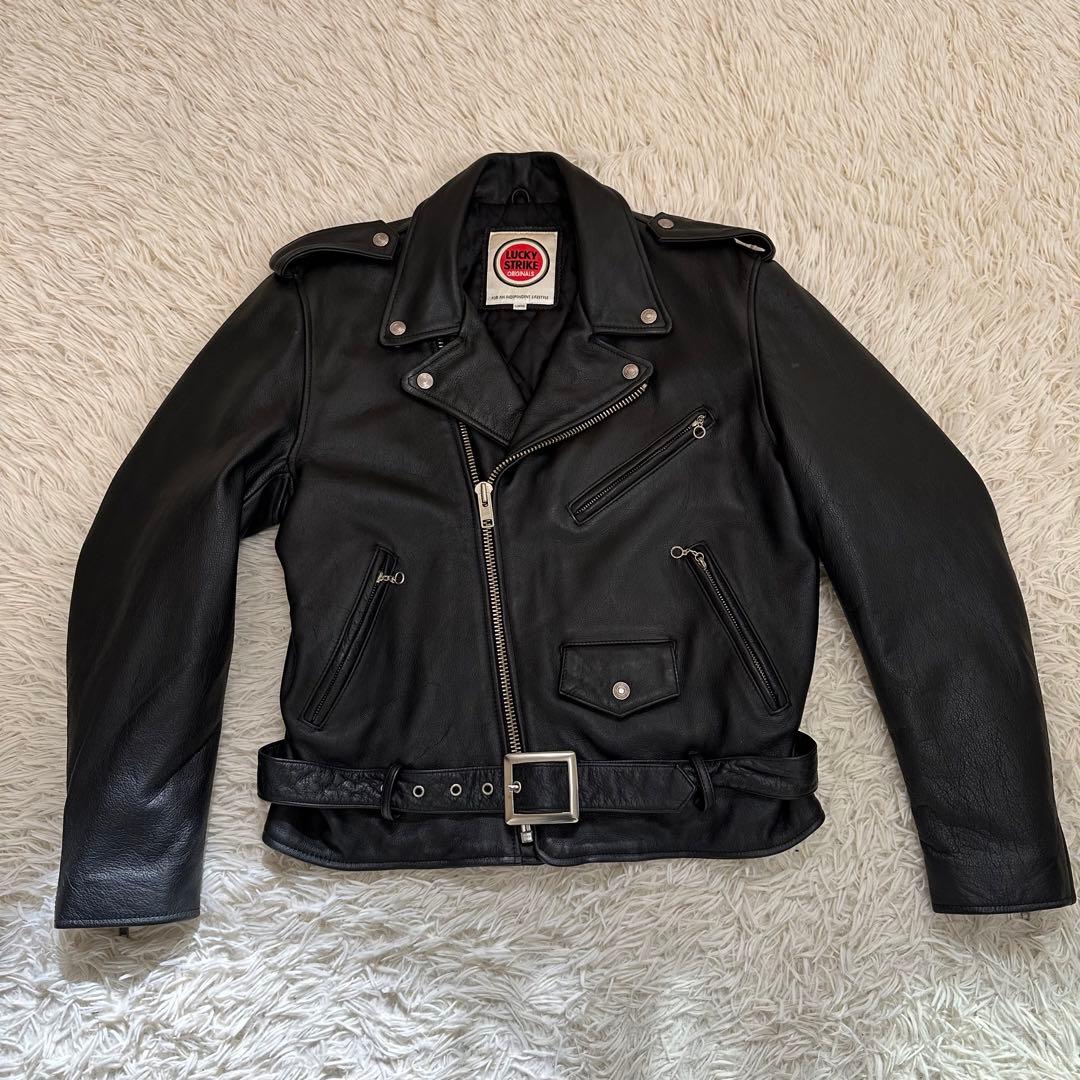 LUCKY STRIKE】ラッキーストライク ライダースジャケット レザー牛革