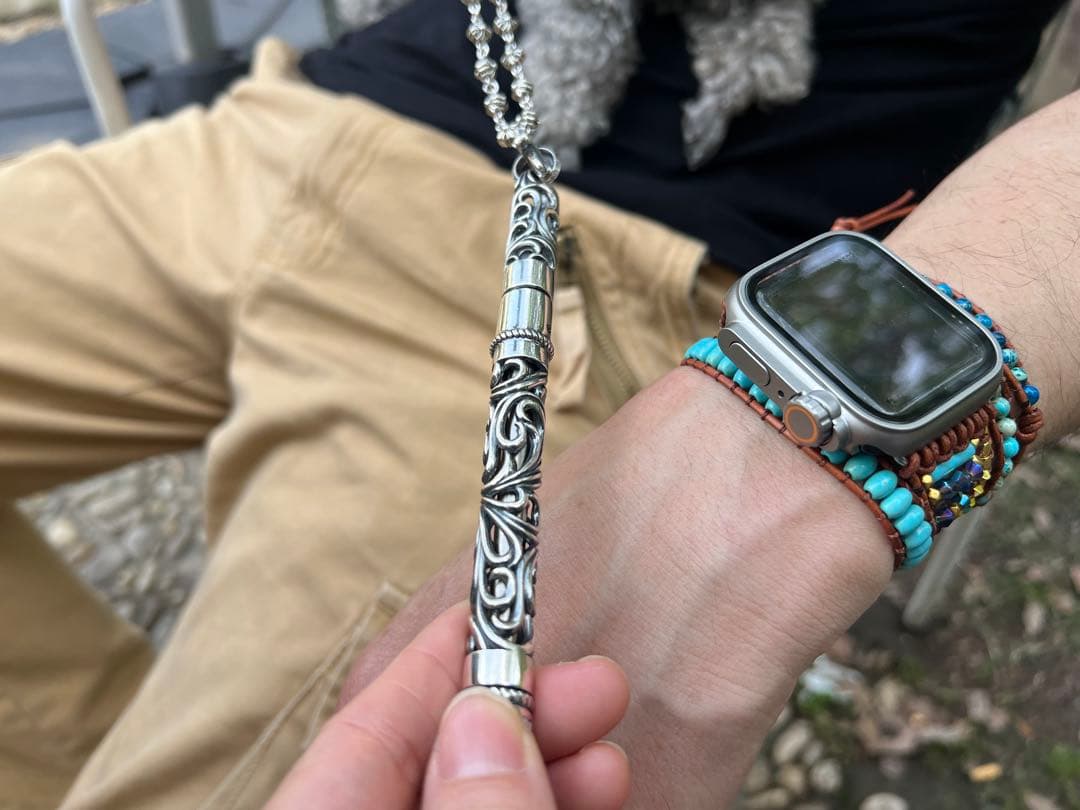 S925刻印有：重厚シルバーペンダントとしても使えるペン SZB005