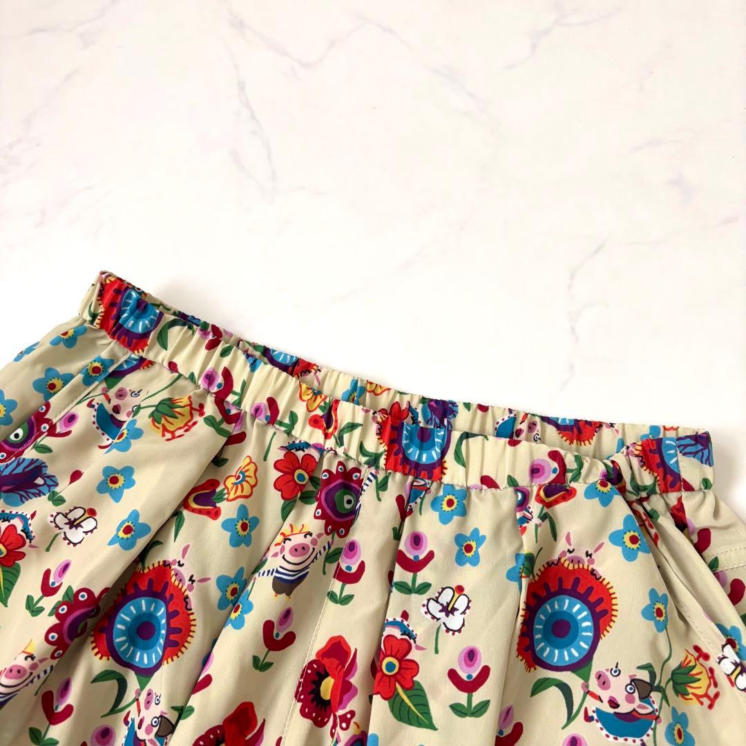 【洗える 極美品】アルベロベロ サルエルパンツ ぶたさん フラワー柄 近年