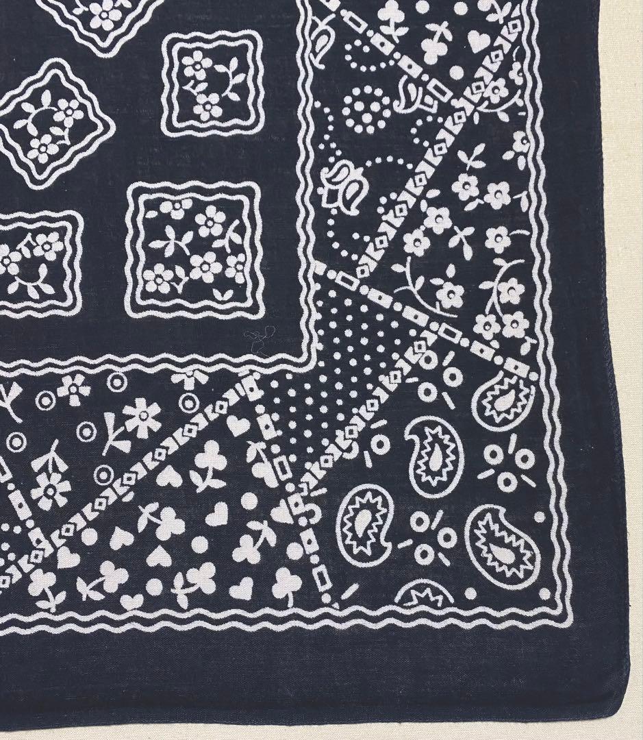 レアカラー ブラック クッキー パリス 13960 ビンテージバンダナ 1582