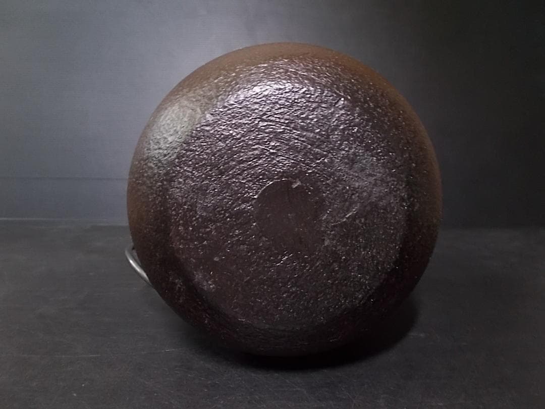 茶道具 糸目竹姥口筒釜 茶釜 釜環 釜師:菊池政光 共箱