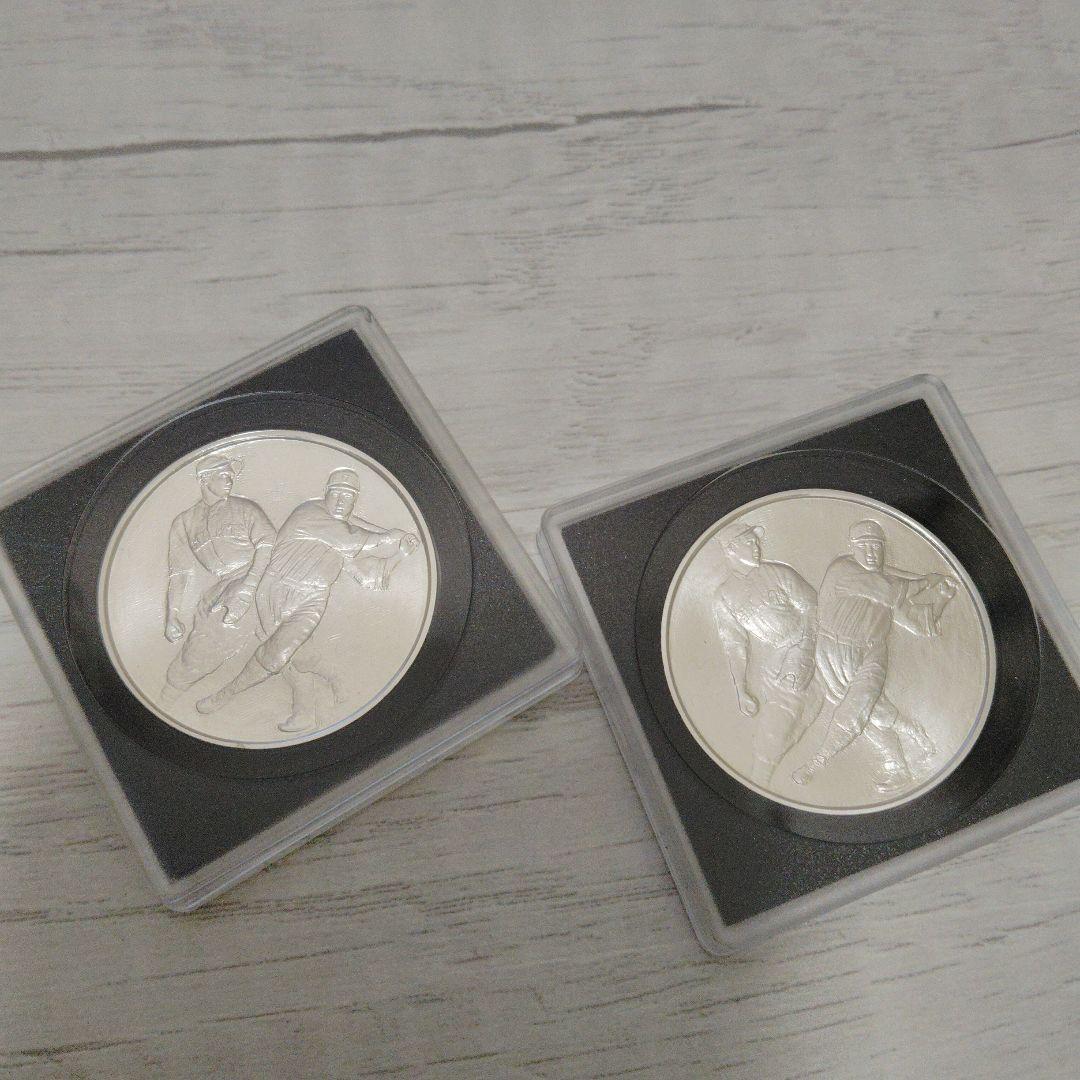2004年 プロ野球70周年 銀製メダル(2枚セット)