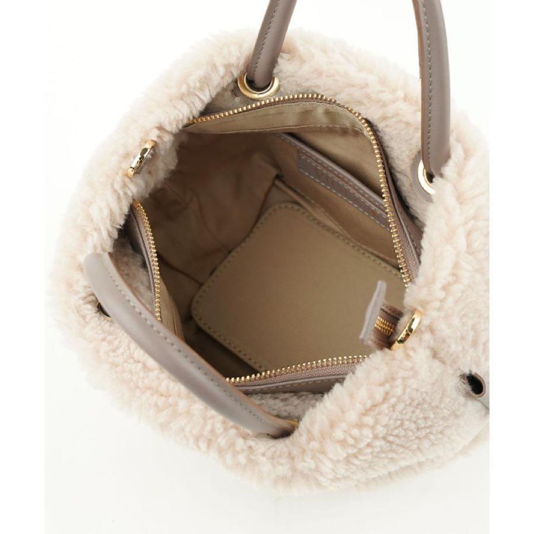 新品★ヴィオラドーロ2wayファー トートバッグ ショルダー★牛革ムートン ボア