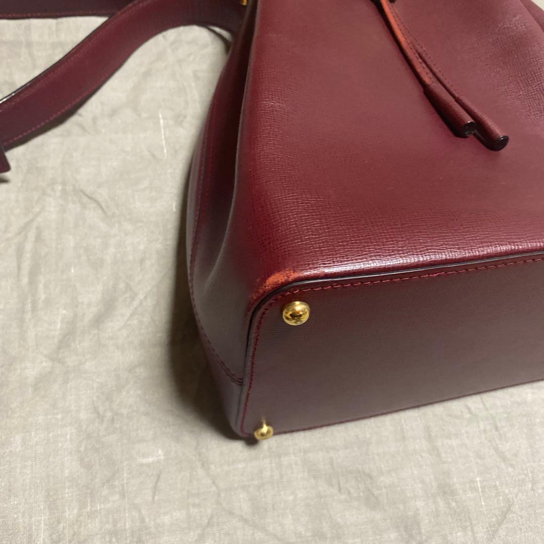 カルティエ　バーガンディ バケットバッグ