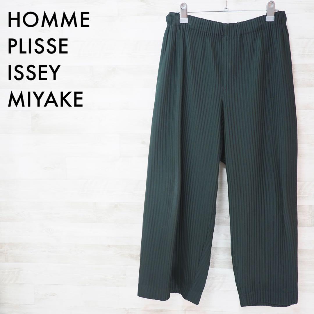 HOMME PLISSE 20SS プリーツワイドパンツ-D.Green/2 HOMME PLISSÉ
