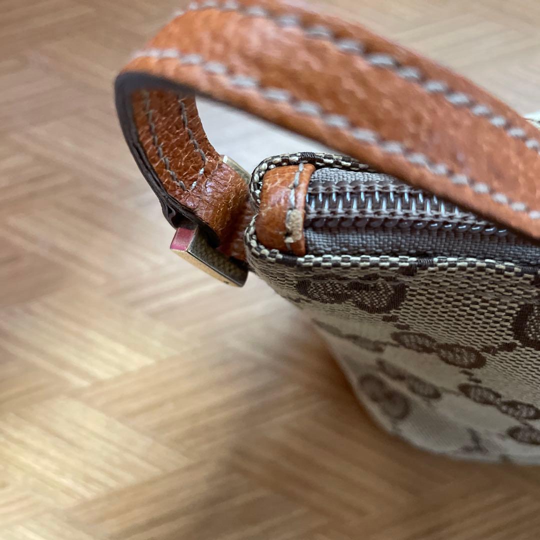【美品】GUCCI ミニハンドバッグ　アクセサリーポーチ　GG柄　レザー