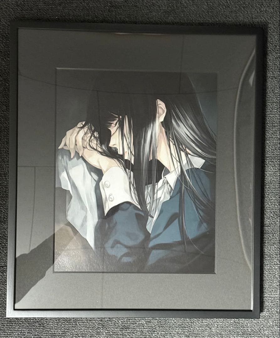 藤田嗣治、絵画、油彩4号、猫を抱く少女、肉筆、新品額縁、鴨居玲、宮永