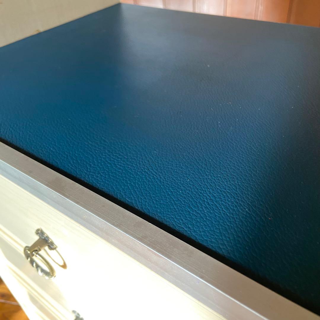 昭和レトロ 電話台 ホワイト 引き出し 収納棚 サイドラック チェスト