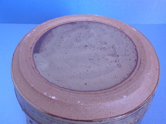 益子焼　中村文昌　緑灰釉水指　緑釉　共蓋　漆塗蓋　茶道具　共箱　落款　掛け流し