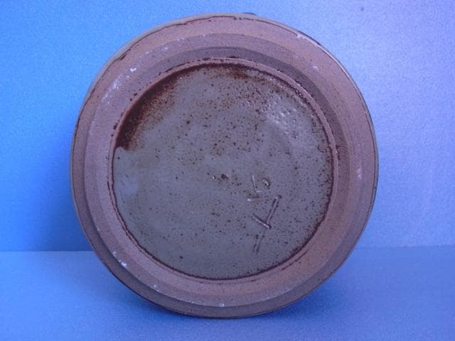 益子焼　中村文昌　緑灰釉水指　緑釉　共蓋　漆塗蓋　茶道具　共箱　落款　掛け流し