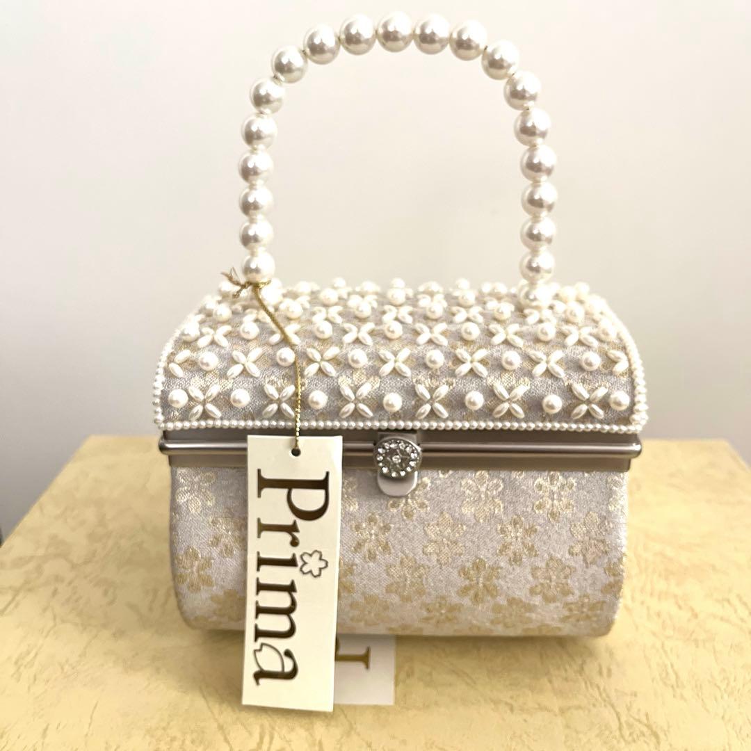Prima 和装　パール　ハンドバッグ　草履　セット