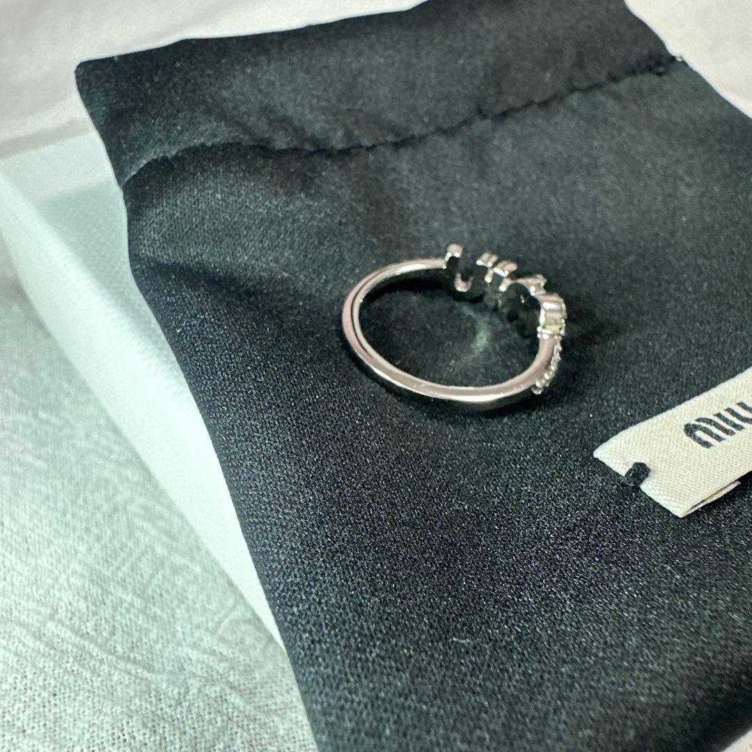 miumiu リング ジルコニア クリスタル シルバー 11号