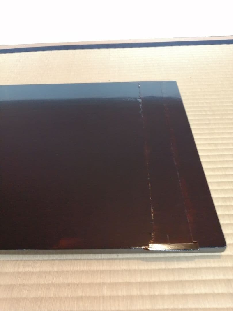 【茶道具】橋口宗榮造　黒掻合わせ塗長板　藪内流　長板82