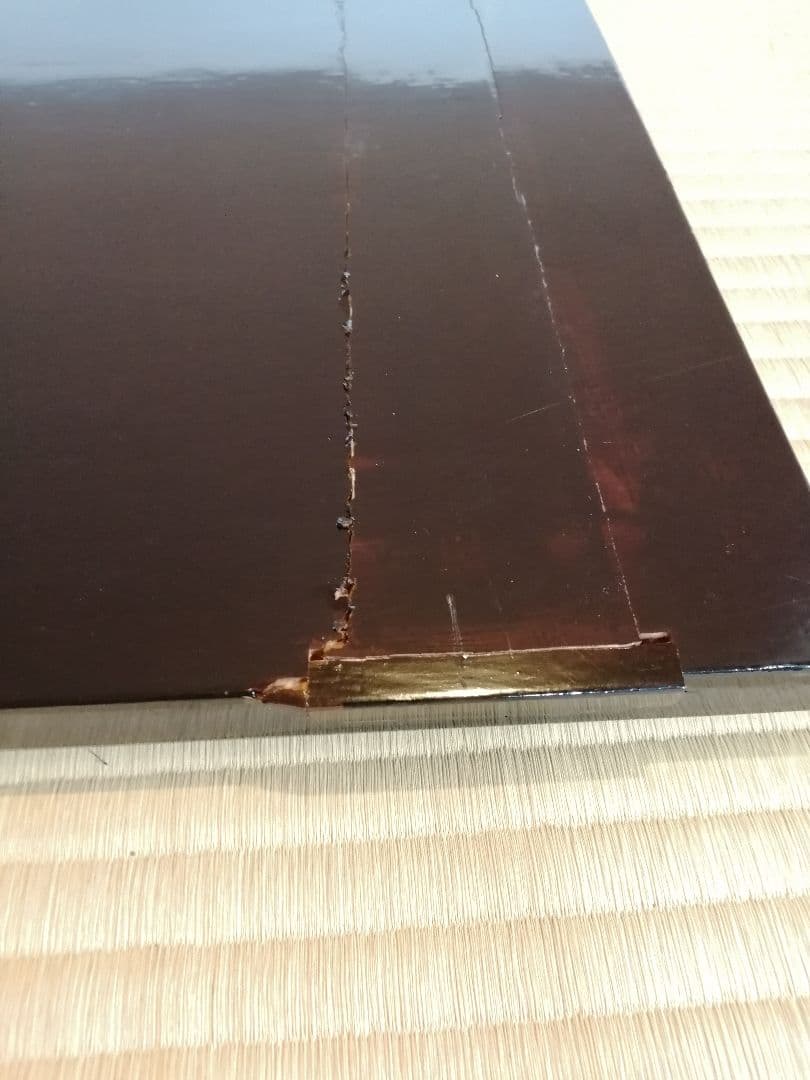 茶道具】橋口宗榮造 黒掻合わせ塗長板 藪内流 長板82