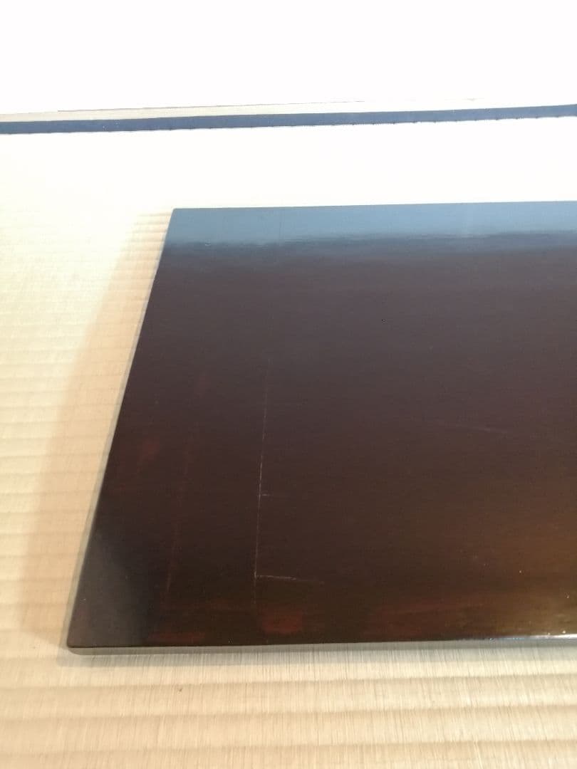 【茶道具】橋口宗榮造　黒掻合わせ塗長板　藪内流　長板82