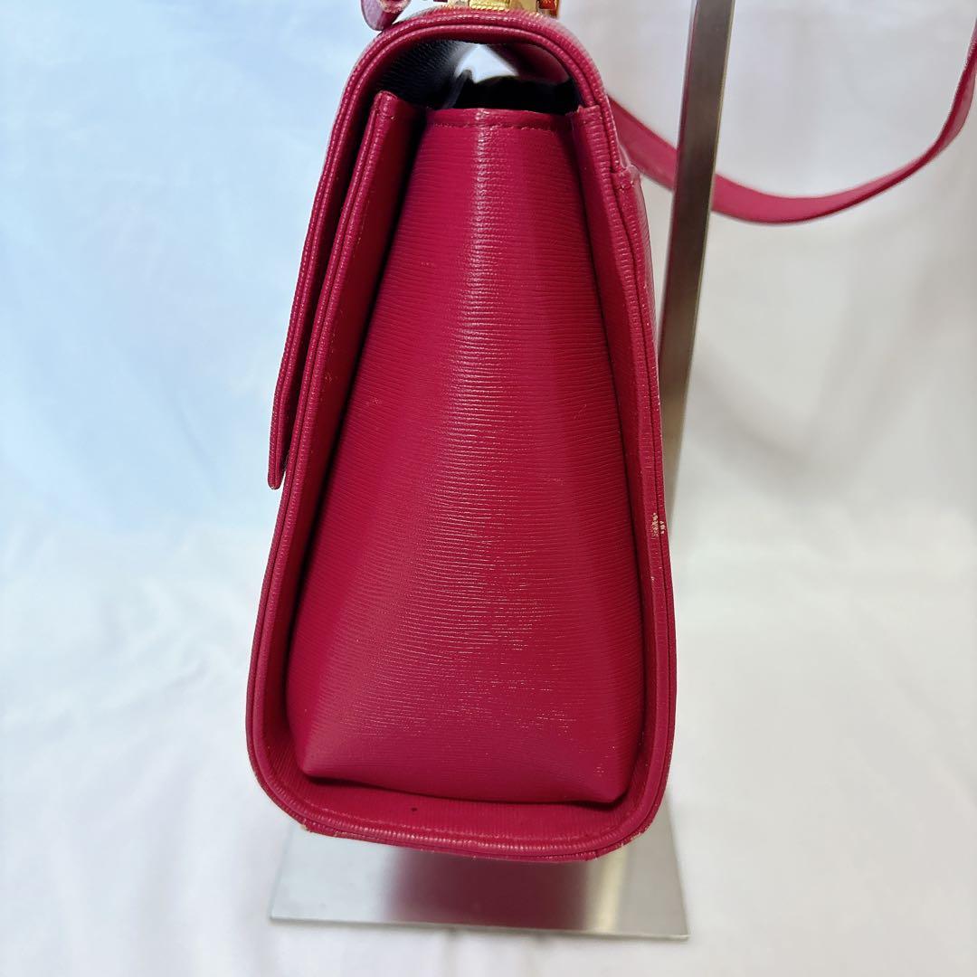 【希少】ハナエモリ レザー ピンク ゴールド 2way ショルダー フォーマル