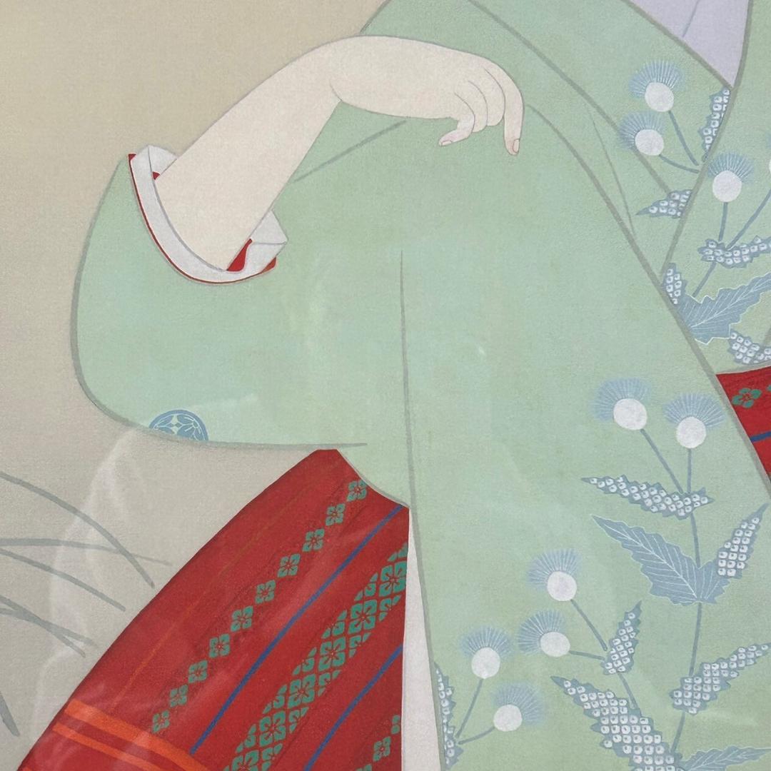 【最終値下げ】美品 上村松園「新螢」複製画 上村淳之監修 彩美版 証明シール有