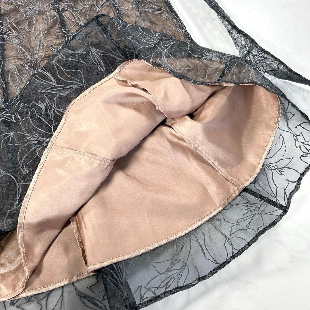 LILY BROWN　エンボスオーガンジーLilyグリッタードレス　ブラック　0